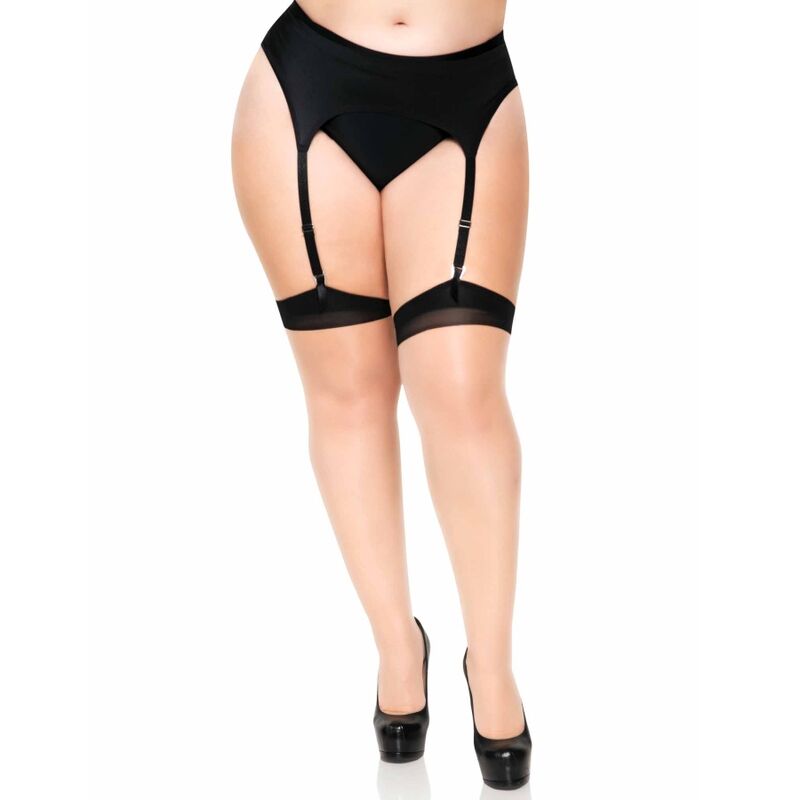 LEG AVENUE HOSIERY Plus Lycra Sheer 2 Tons Cuisses Hautes Couture Arrière Ta... - Aura Intime