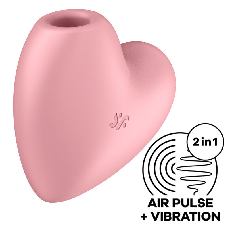 SATISFYER AIR PULSE Cutie Heart Stimulateur Vibrateur Pulse D'Air Rose - Aura Intime