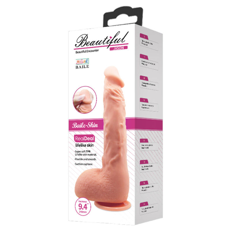BAILE - Gode Réaliste Jason Naturel 24 Cm