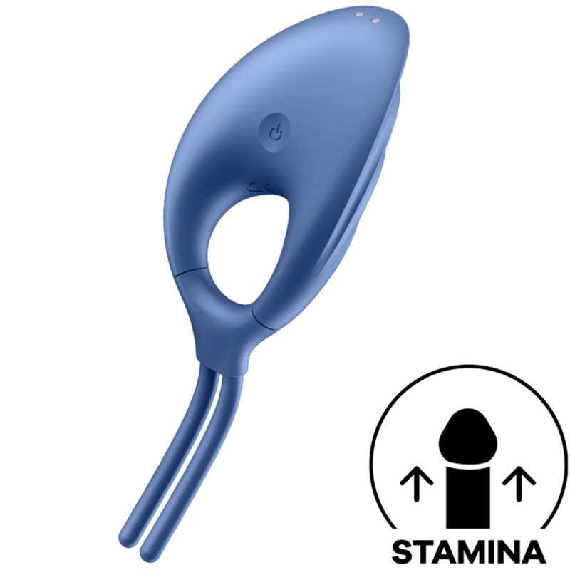 SATISFYER RING VIBRATEUR ANNEAU SWORDSMAN BLEU - Aura Intime