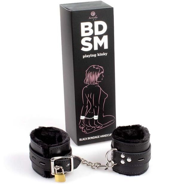 SECRETPLAY 100% FETISH Menottes Bondage Noires Collection Bdsm — vue détaillée