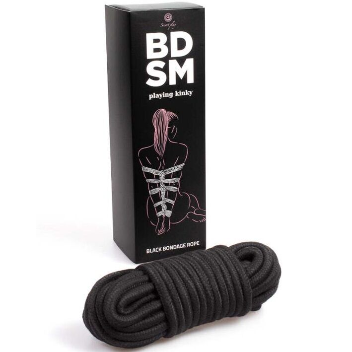 SECRETPLAY 100% FETISH Corde Bondage Noire Collection Bdsm — vue détaillée