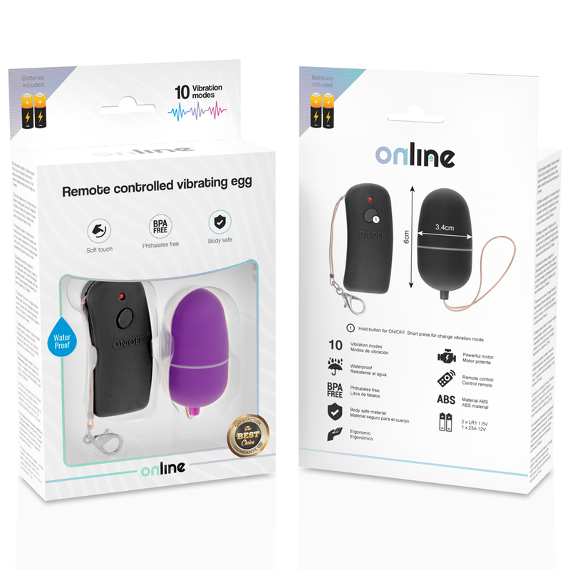 ONLINE Oeuf Vibrant Télécommande Lilas — vue arrière