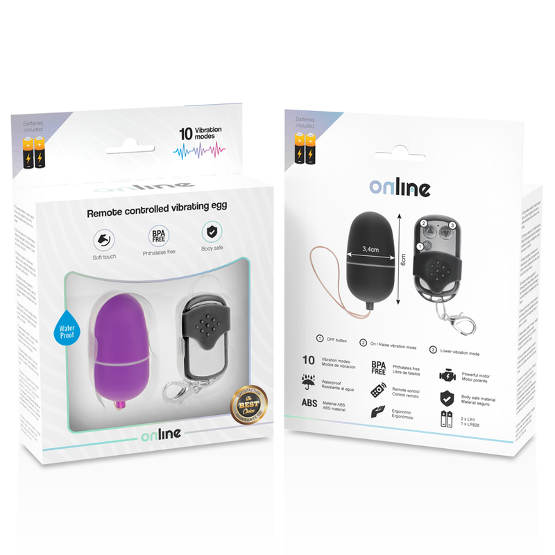 ONLINE OEUF VIBRANT TÉLÉCOMMANDE M LILAS — accessoires inclus