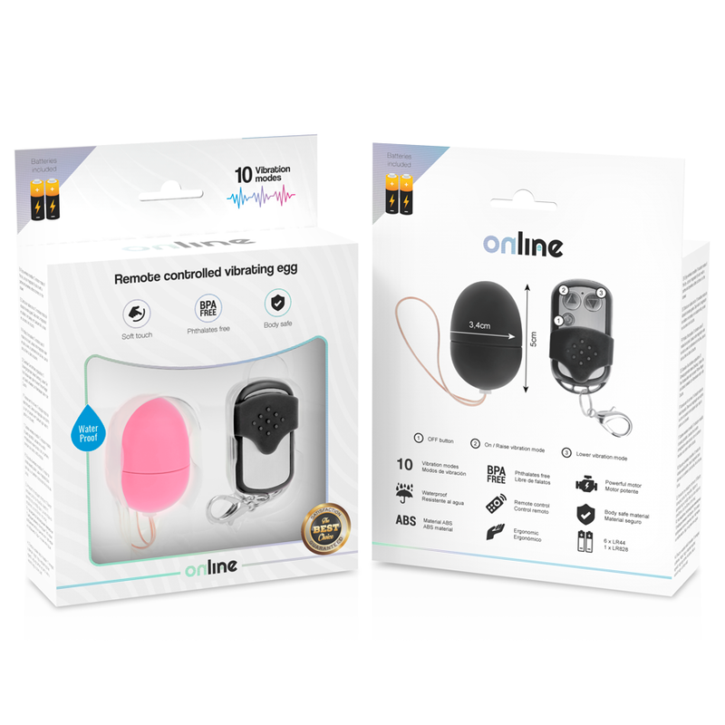 ONLINE OEUF VIBRANT TÉLÉCOMMANDE S ROSE — accessoires inclus