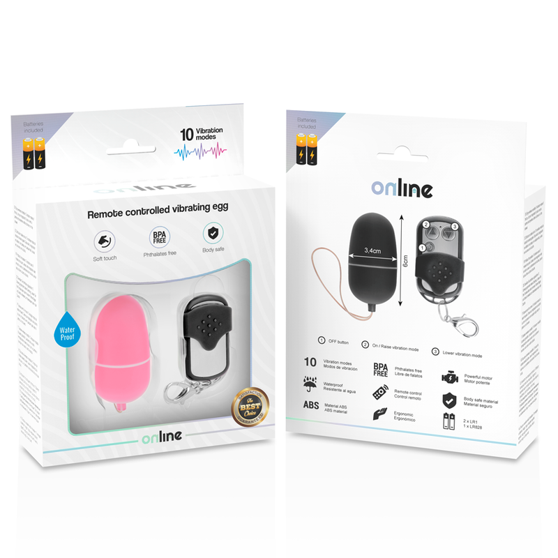 ONLINE OEUF VIBRANT TÉLÉCOMMANDE M ROSE — accessoires inclus