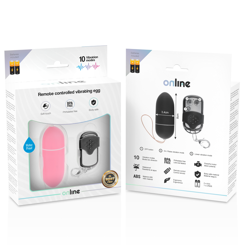 ONLINE OEUF VIBRANT TÉLÉCOMMANDE L ROSE — accessoires inclus