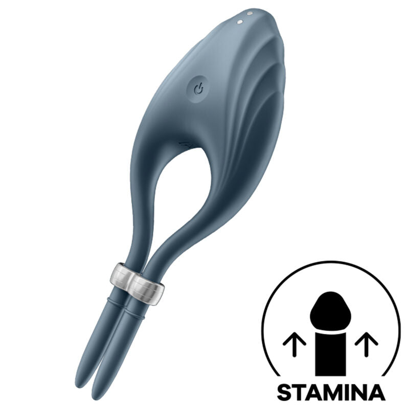 SATISFYER RING VIBRATEUR ANNEAU DUELIST GRIS - Aura Intime
