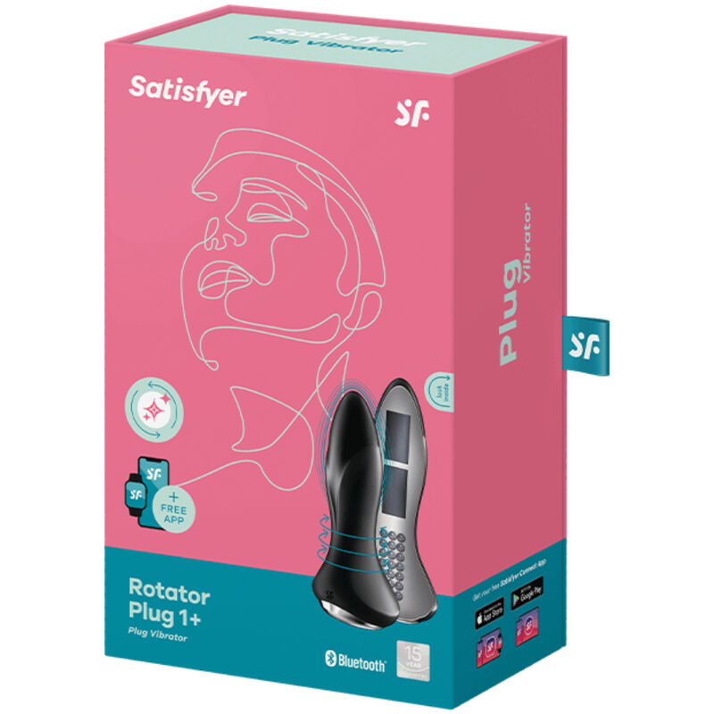SATISFYER CONNECT ROTATOR PLUG 1+ APPLICATION VIBRANTE NOIR — accessoires inclus