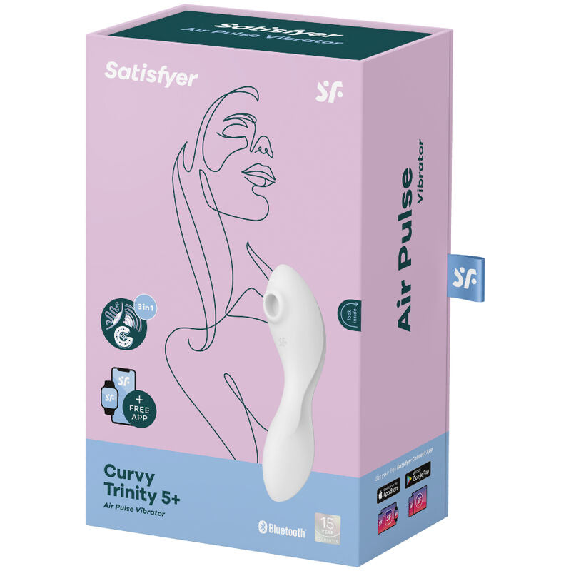SATISFYER CONNECT Application Stimulateur Vibrateur Curvy Trinity 5 Blanc — vue arrière