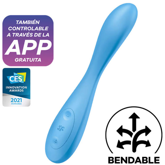 SATISFYER CONNECT Application Multi Vibrateur G-Spot Flex 4+ Bleu - Aura Intime