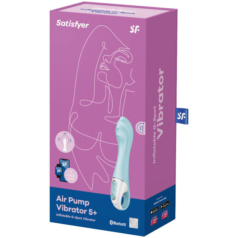SATISFYER CONNECT Air Pump Vibrator 5+ App Gonflable G-Spot Vibrator Bleu — vue alternative
