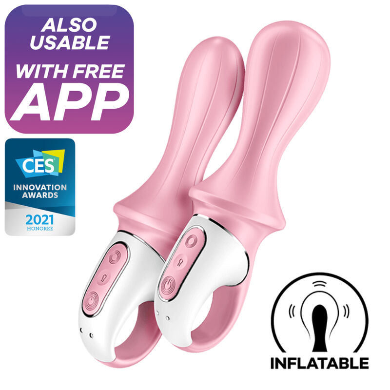 SATISFYER CONNECT Air Pump Booty 5+ Vibrateur Anal Gonflable Rose — vue détaillée