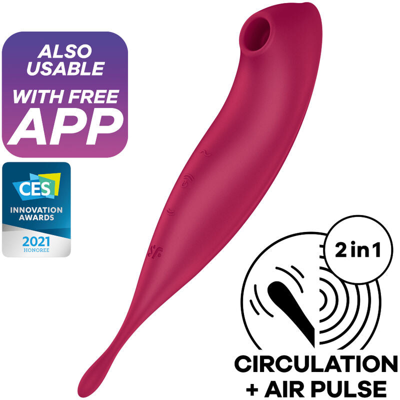 SATISFYER CONNECT Application Stimulateur Vibrateur Twirling Pro+ Rouge - Aura Intime