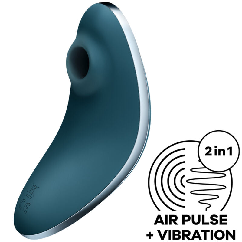 SATISFYER AIR PULSE Vulva Lover 1 Stimulateur Vibrateur Air Pulse Bleu - Aura Intime