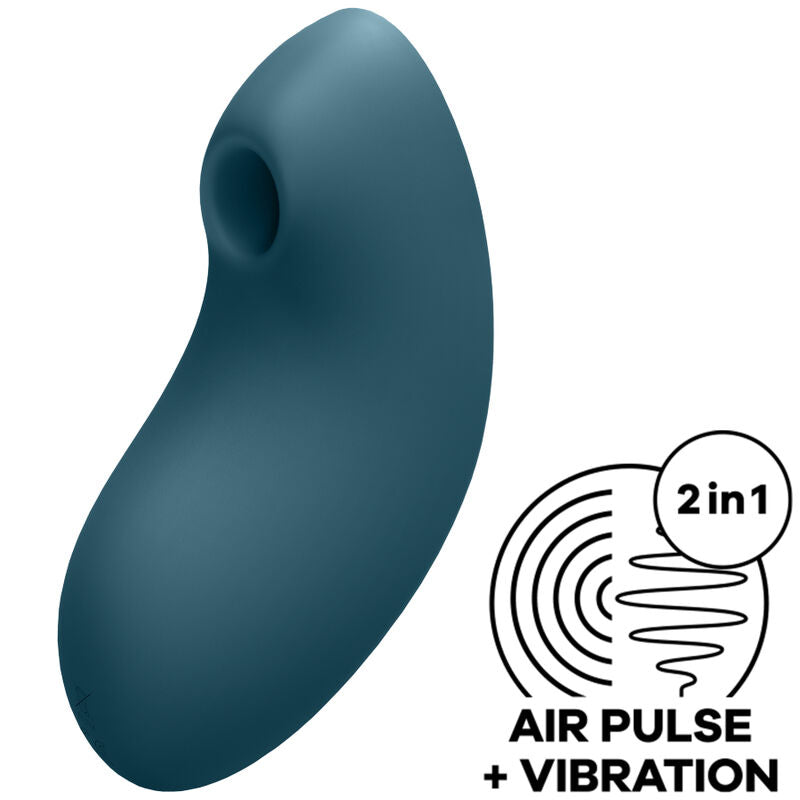 SATISFYER AIR PULSE Stimulateur Vibrateur Vulva Lover 2 Air Pulse Bleu - Aura Intime