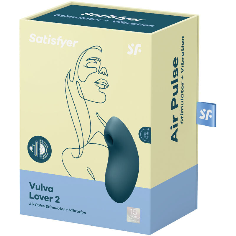 SATISFYER AIR PULSE Stimulateur Vibrateur Vulva Lover 2 Air Pulse Bleu — vue arrière