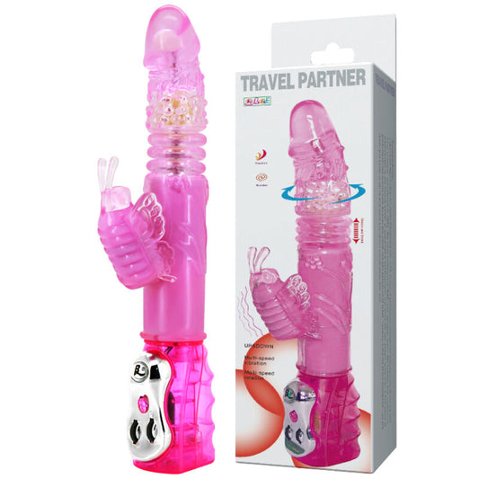 BAILE ROTATIONS Partenaire Voyage Rotateur Haut Bas Lapin Rose - Aura Intime