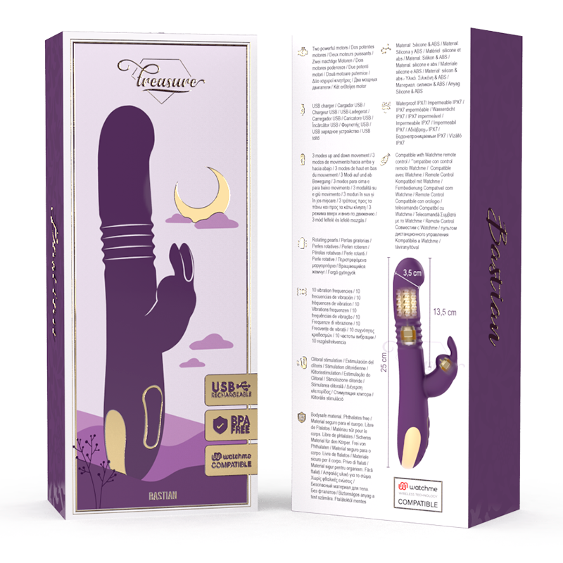 TREASURE Bastian Vibromasseur Rabbit Up & Down Rotatif Vibrant + T... — vue alternative