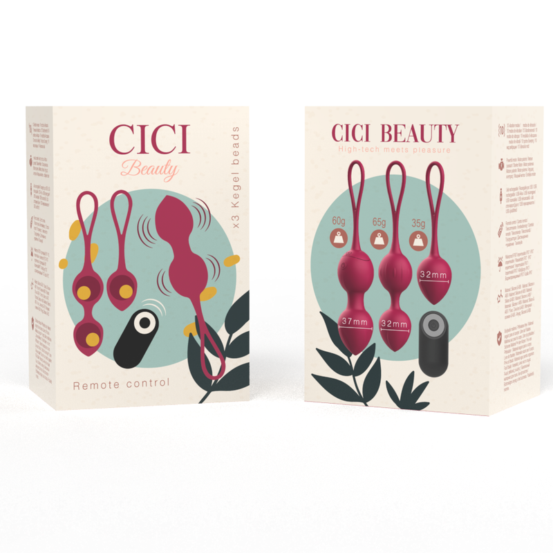CICI BEAUTY Premium Silicone 3 Perles Kegel Vibrantes Télécommande — accessoires inclus