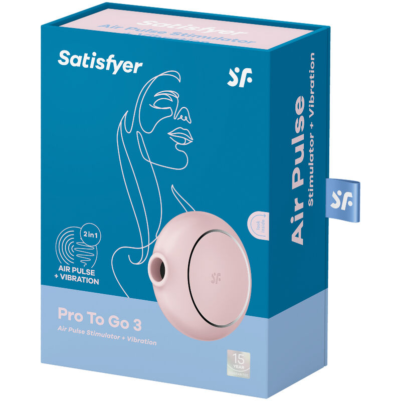 SATISFYER AIR PULSE Stimulateur Vibrateur Double Air Pulse Pro To Go 3 Rose — accessoires inclus