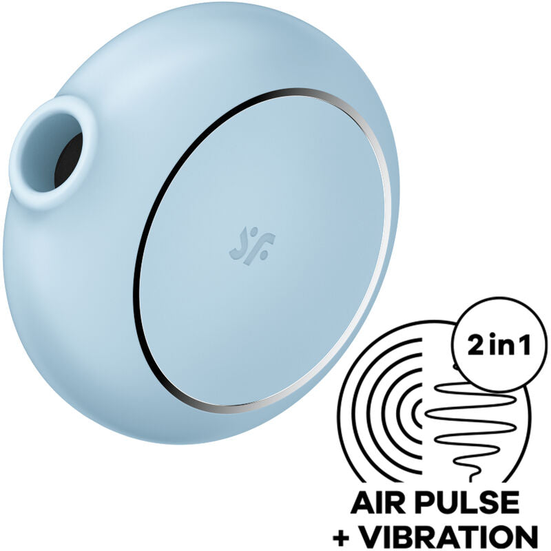 SATISFYER AIR PULSE Stimulateur Vibrateur Double Air Pulse Pro To Go 3 Bleu - Aura Intime