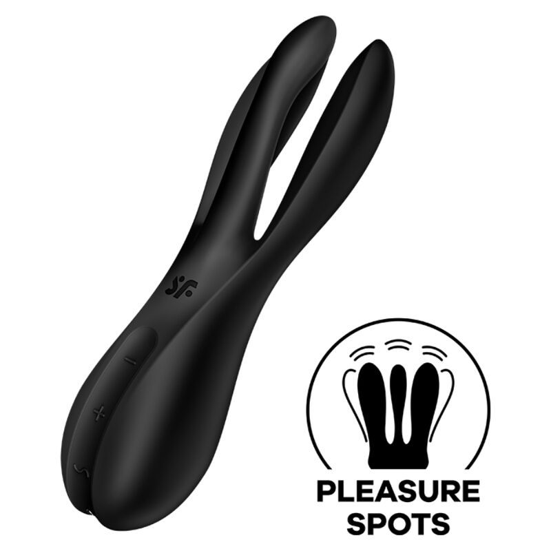 SATISFYER VIBRATOR Vibrateur Threesome 2 Noir — vue détaillée