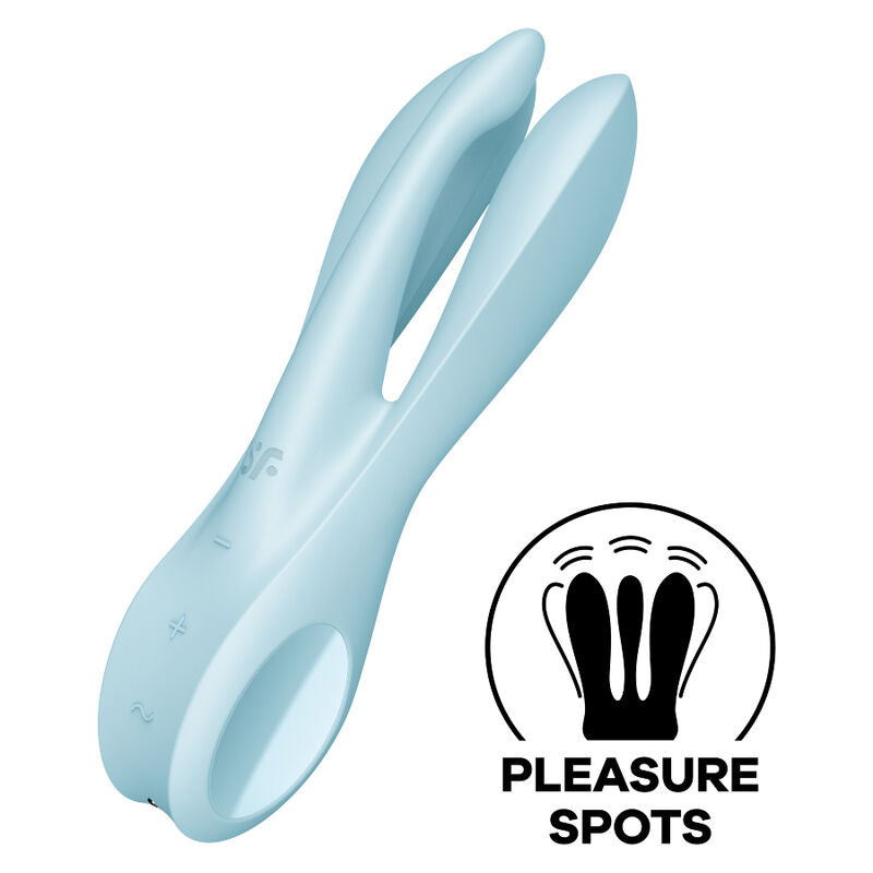 SATISFYER VIBRATOR Vibrateur Threesome 1 Bleu — vue détaillée
