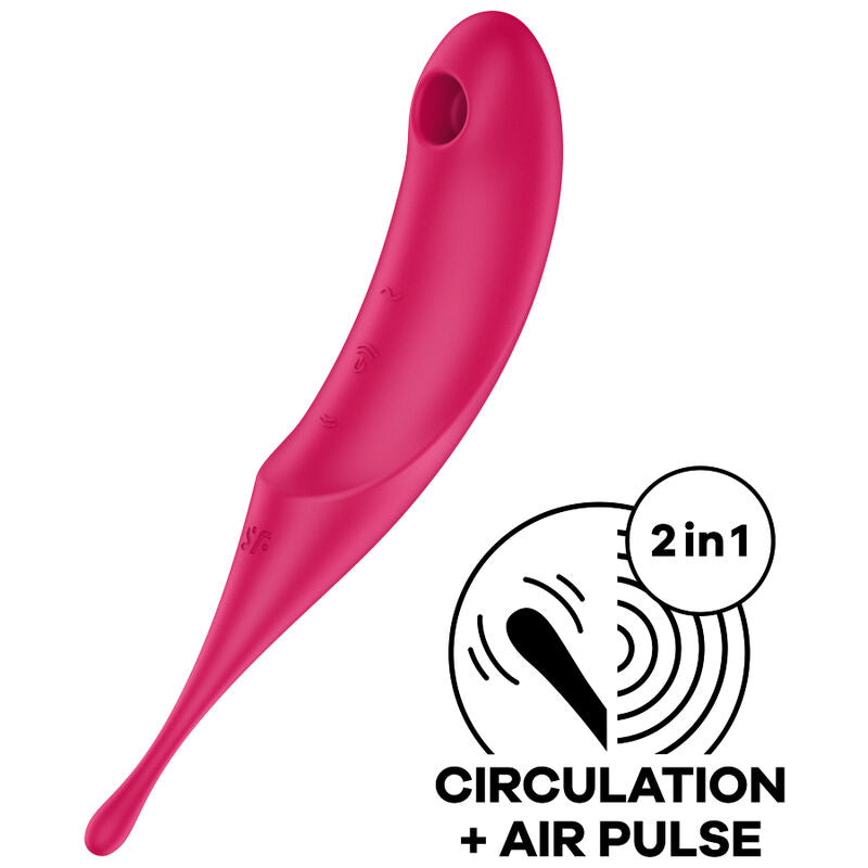 SATISFYER AIR PULSE Stimulateur Vibrateur Twirling Pro Air Pulse Rouge - Aura Intime