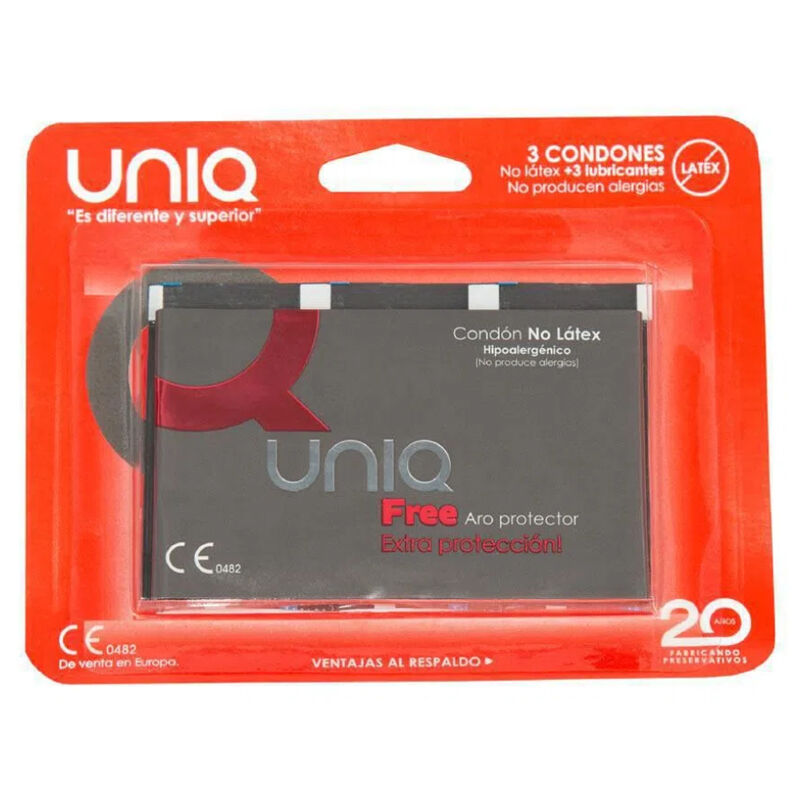 UNIQ Free Préservatifs Sans Latex Anneau Protection 3 Unités - Aura Intime