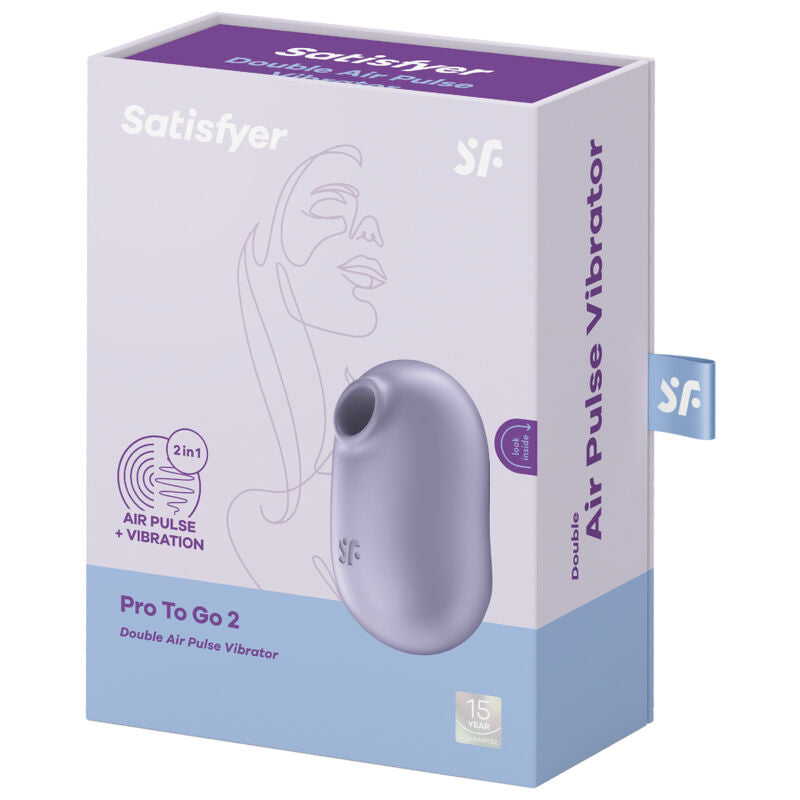 SATISFYER AIR PULSE Stimulateur Vibrateur Double Air Pulse Pro To Go 2 Violet — accessoires inclus