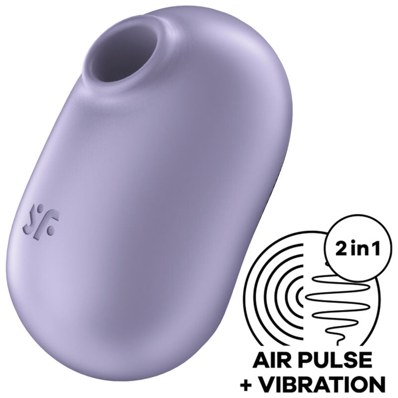 SATISFYER AIR PULSE Stimulateur Vibrateur Double Air Pulse Pro To Go 2 Violet - Aura Intime