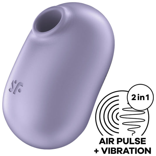SATISFYER AIR PULSE Stimulateur Vibrateur Double Air Pulse Pro To Go 2 Violet - Aura Intime