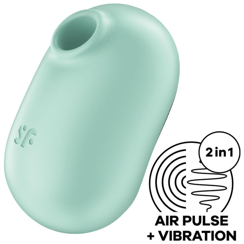 SATISFYER AIR PULSE Stimulateur Vibrateur Double Air Pulse Pro To Go 2 Vert - Aura Intime
