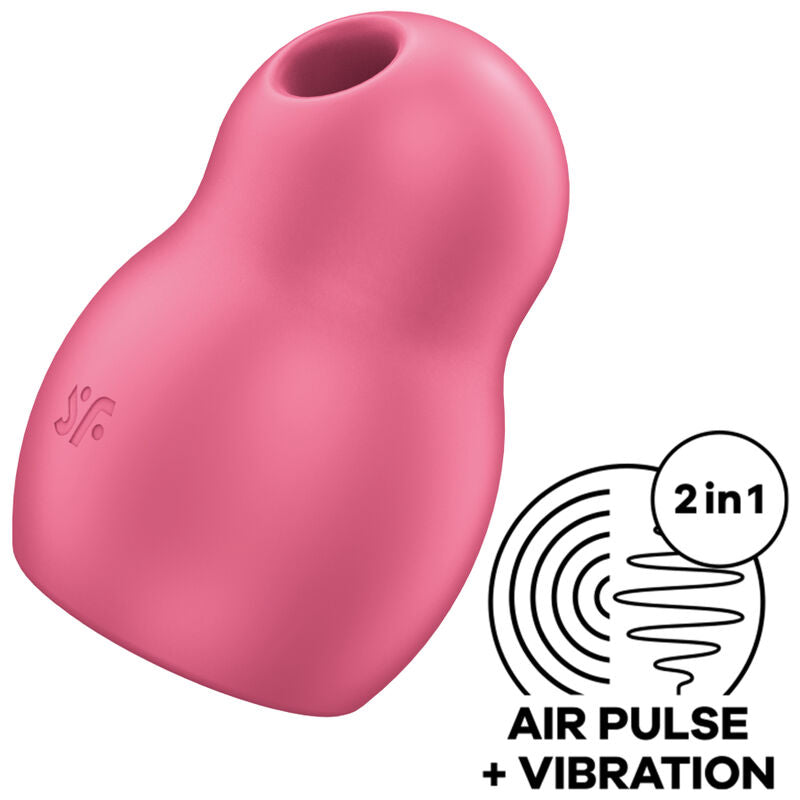 SATISFYER AIR PULSE Stimulateur Vibrateur Double Air Pulse Pro To Go 1 Rouge - Aura Intime