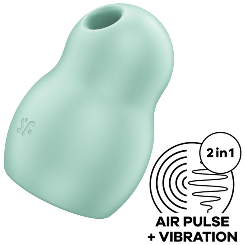 SATISFYER AIR PULSE Stimulateur Vibrateur Double Air Pulse Pro To Go 1 Vert - Aura Intime