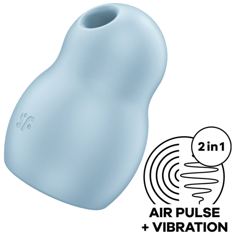 SATISFYER AIR PULSE Stimulateur Vibrateur Double Air Pulse Pro To Go 1 Bleu - Aura Intime