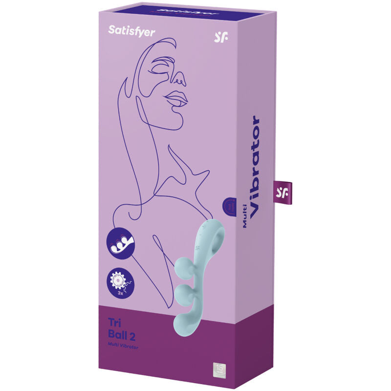 SATISFYER VIBRATOR Vibrateur Multi Tri Ball 2 Bleu — vue arrière