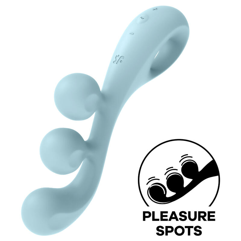 SATISFYER VIBRATOR Vibrateur Multi Tri Ball 2 Bleu - Aura Intime