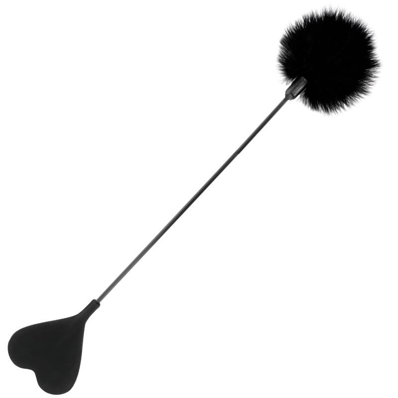 DARKNESS SENSATIONS Fouet Plume Damour Noir 40 Cm - Aura Intime