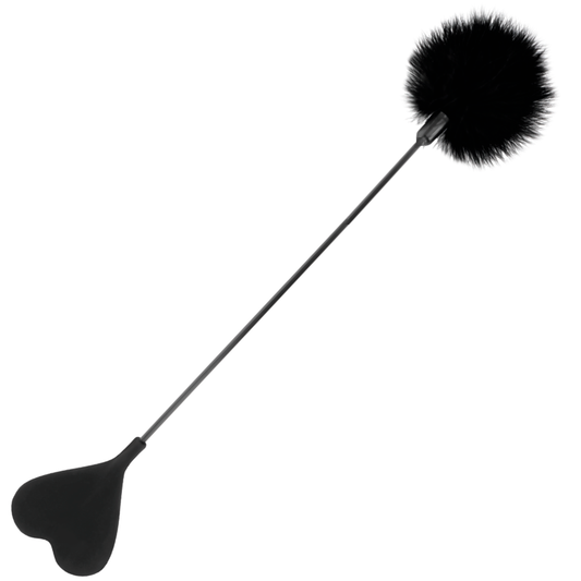 DARKNESS SENSATIONS Fouet Plume Damour Noir 40 Cm - Aura Intime