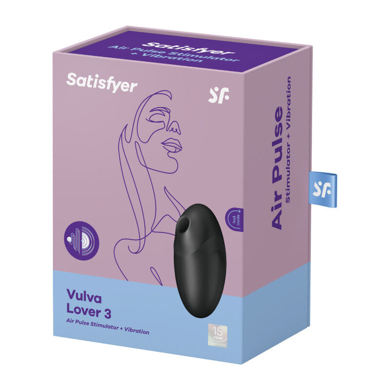 SATISFYER AIR PULSE Stimulateur Vibrateur Vulva Lover 3 Noir — vue arrière