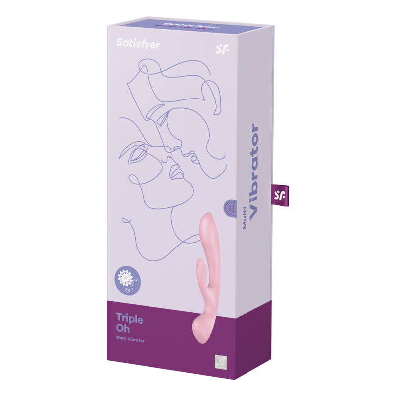 SATISFYER VIBRATOR Vibration Hybride Triple Oh Rose — vue arrière