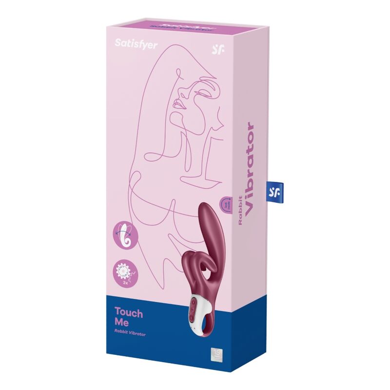 SATISFYER VIBRATOR Vibration Lapin Touch Me Rouge — accessoires inclus
