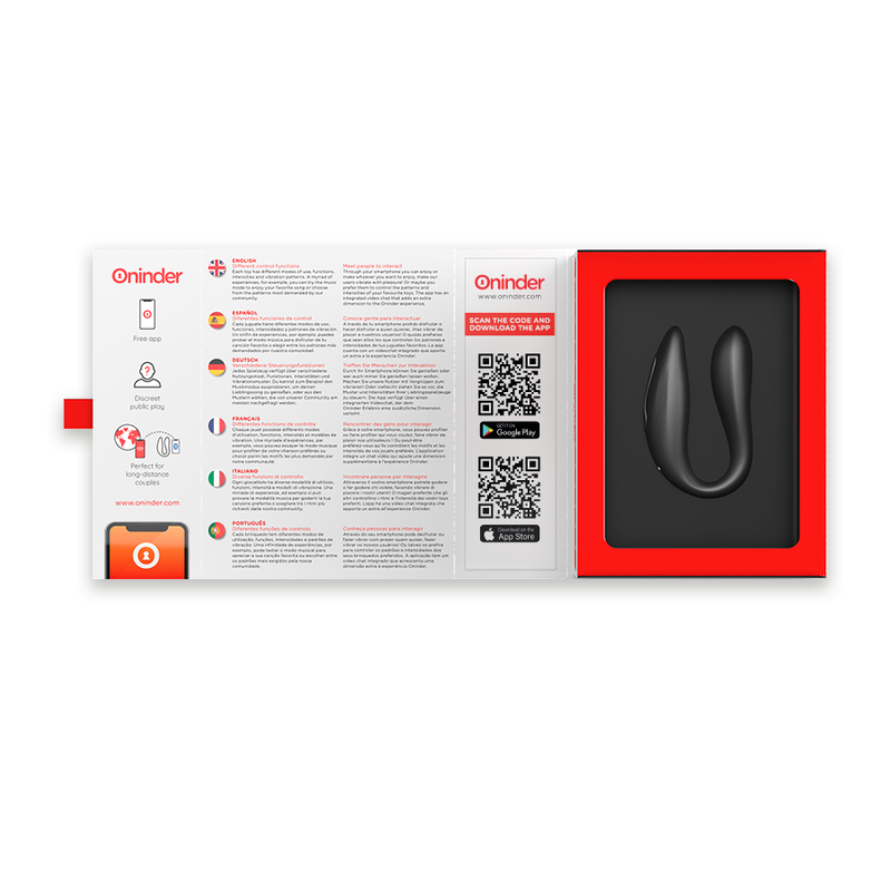 ONINDER Lisboa G-Spot & Clitoral Stimulateur Noir - Application G... — accessoires inclus