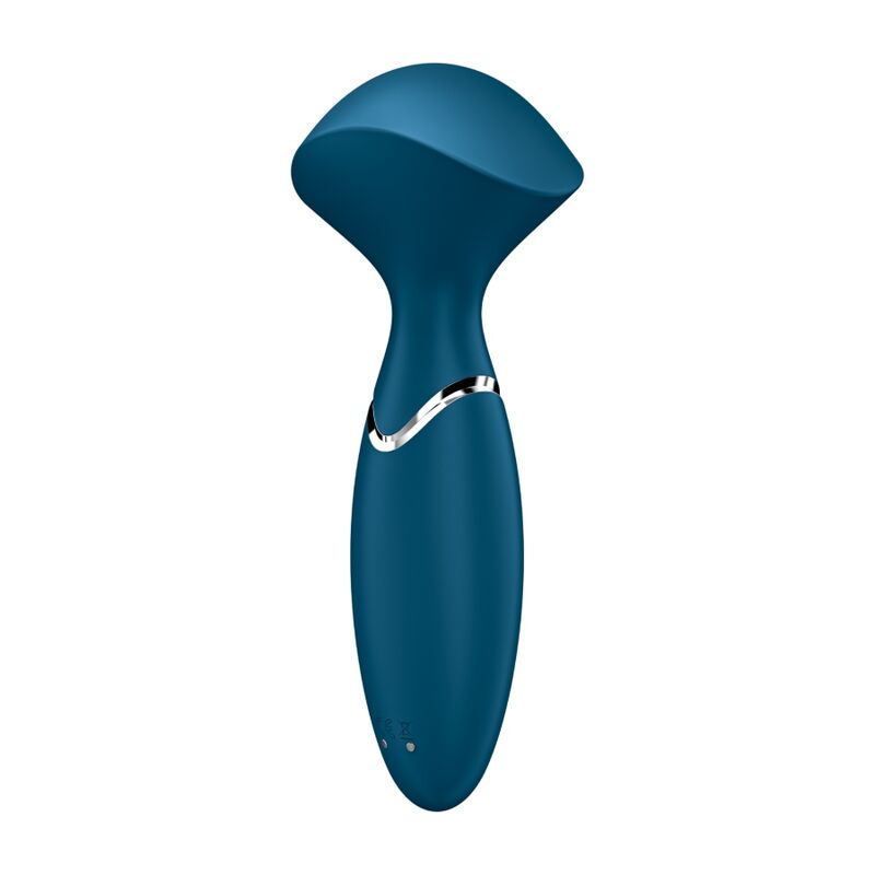 SATISFYER WAND Mini Wonder Bleu — accessoires inclus