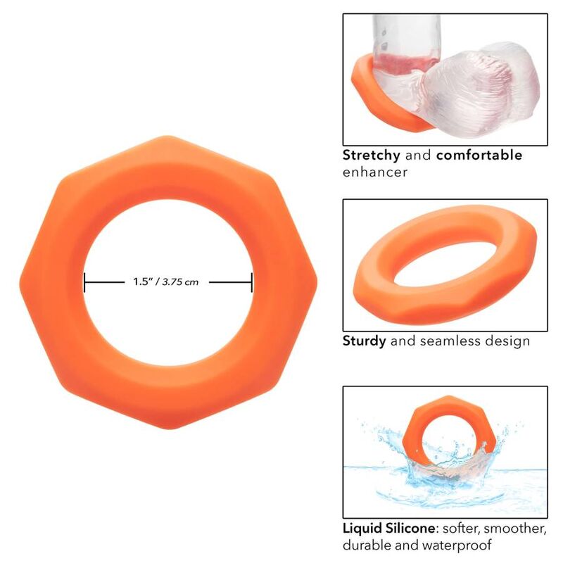CALEXOTICS BAGUE ALPHA SEXAGON ORANGE — vue arrière