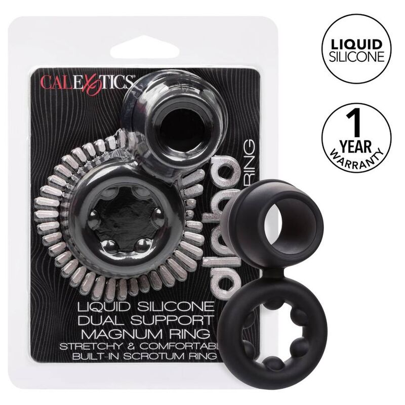 CALEXOTICS BAGUE ALPHA DUAL MAGNUM NOIR — vue détaillée