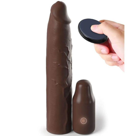 FANTASY X- TENSIONS - Pochette Pipedreams 22,86 Cm + Plug 7,62 Cm Telecommande Marron