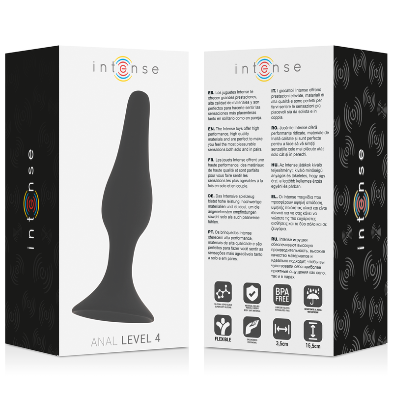 INTENSE ANAL TOYS ANAL NIVEAU 4 15,5CM NOIR — vue arrière